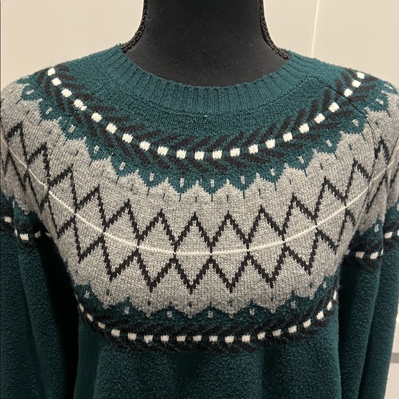 WEATHERPROOF Green Fair Isle Sweater Size XS - Picture 3 of 7